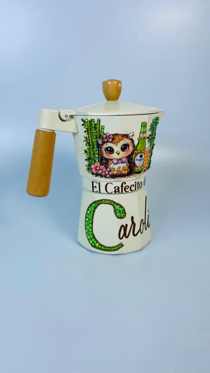 Cafetera Personalizada Buho y Cerveza
