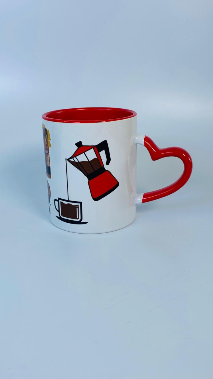 Taza asa de Corazón Roja Café 3
