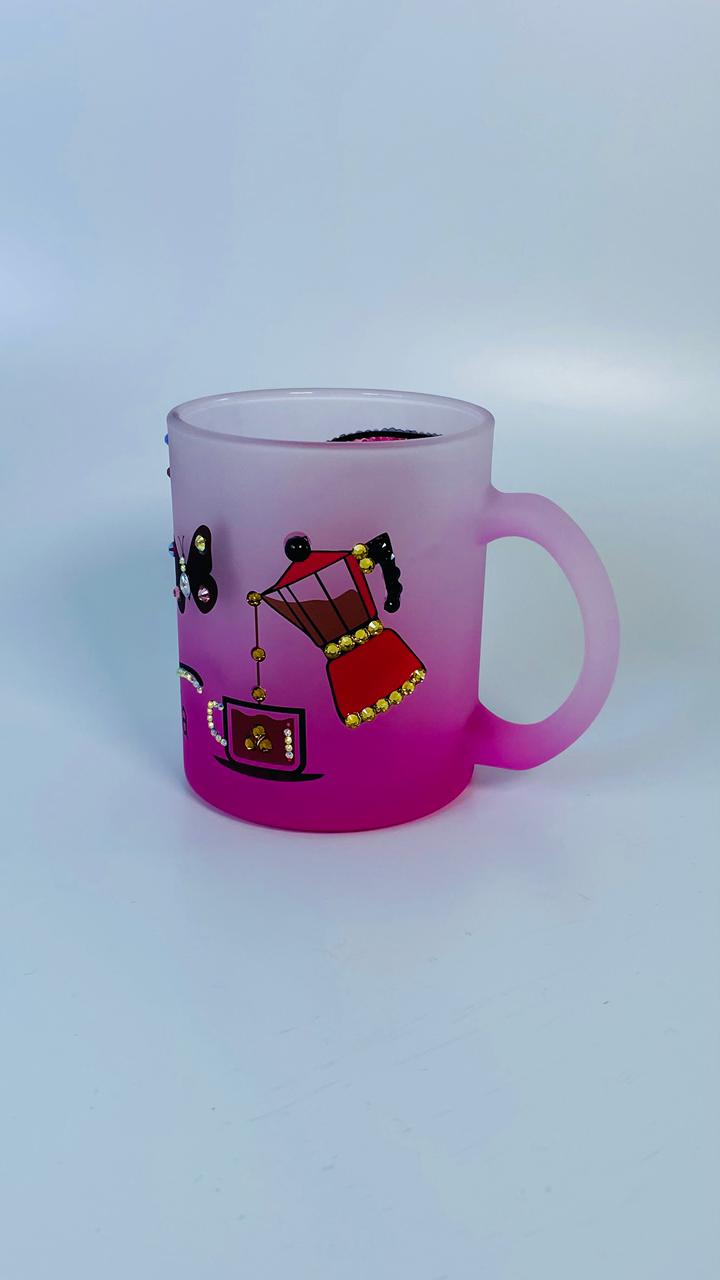 Taza Frosted Rosada Cafe 3