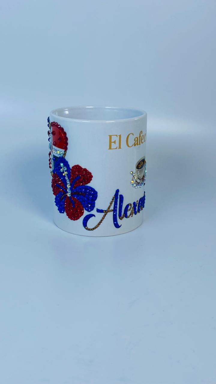 Taza Blanca Mujer y Cayena 2