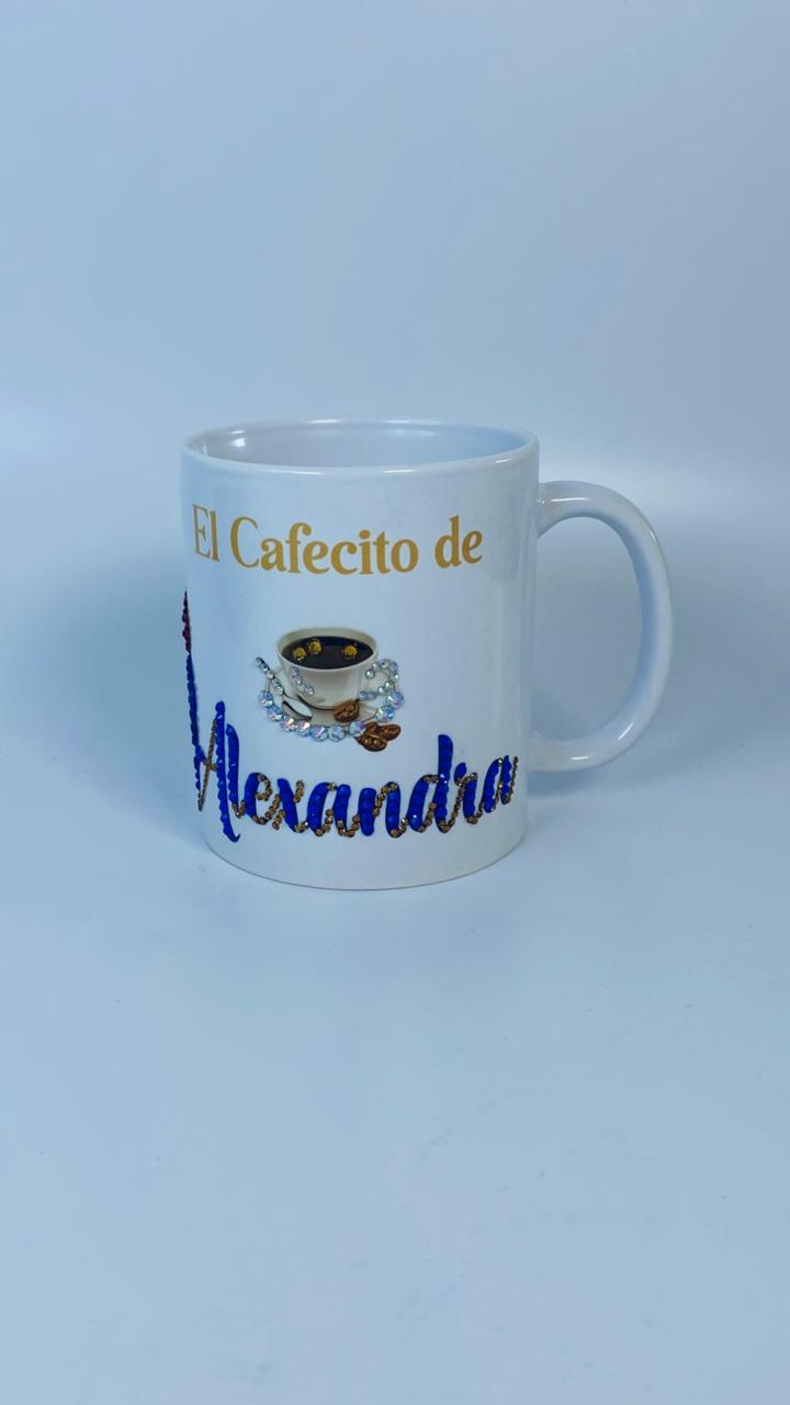 Taza Blanca Mujer y Cayena 3