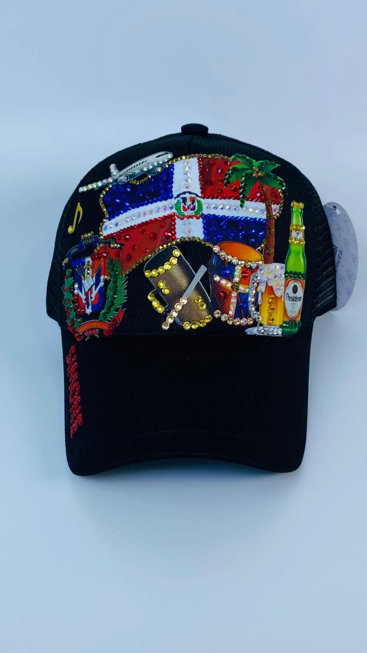 Gorra Negra Bandera Dominicana