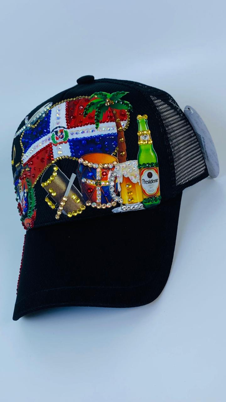 Gorra Negra Bandera Dominicana 3