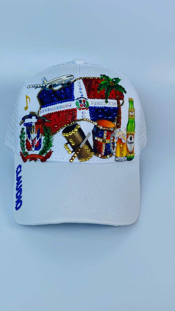Gorra Blanca Bandera Dominicana