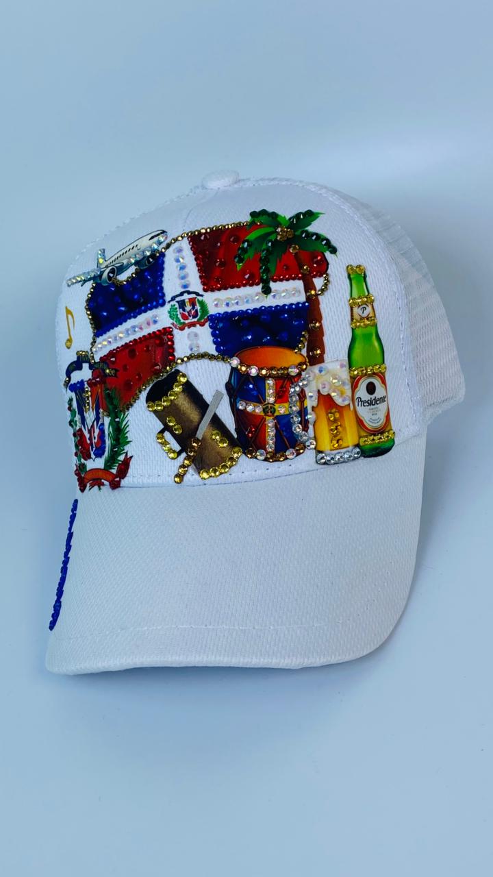 Gorra Blanca Bandera Dominicana 3