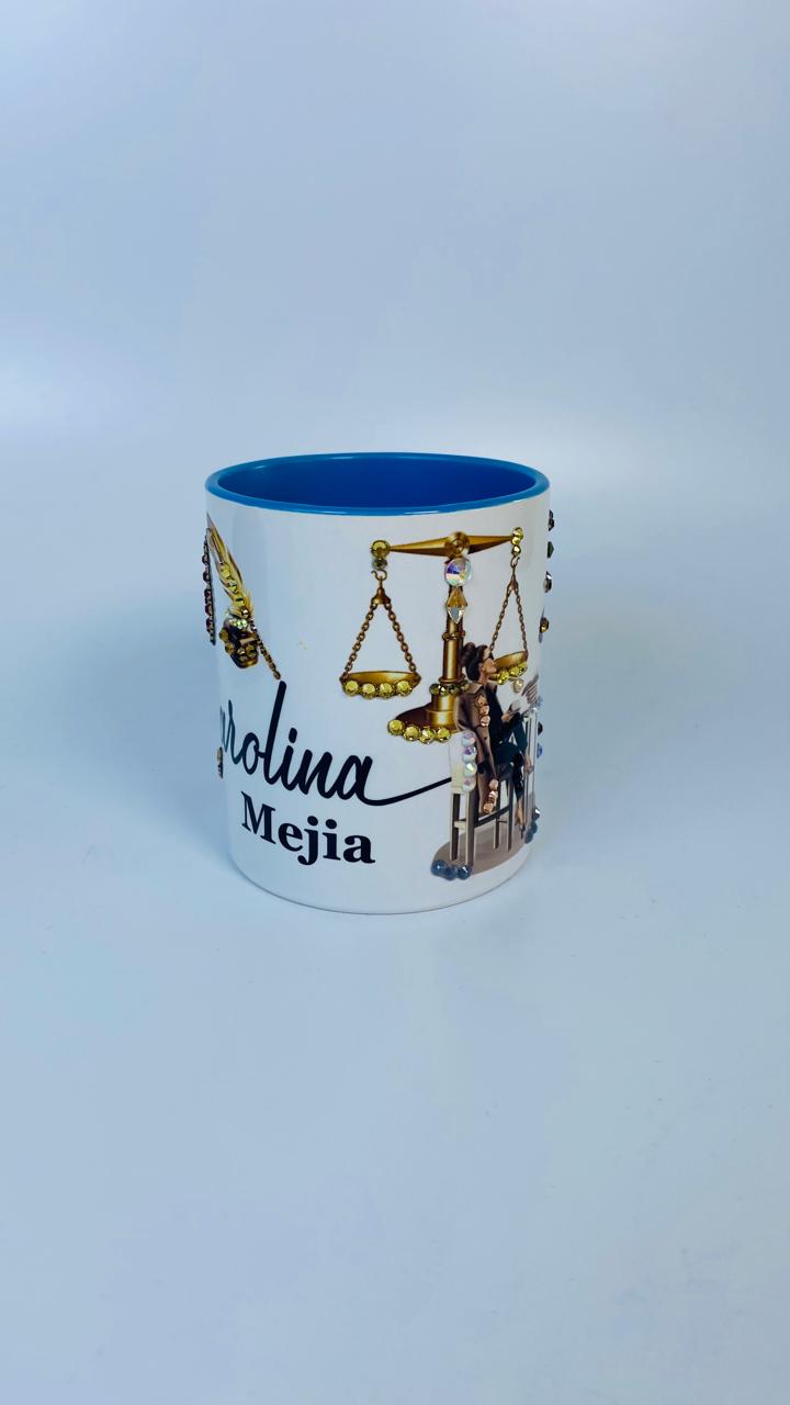 Taza aza Corazón Azul Abogada 2