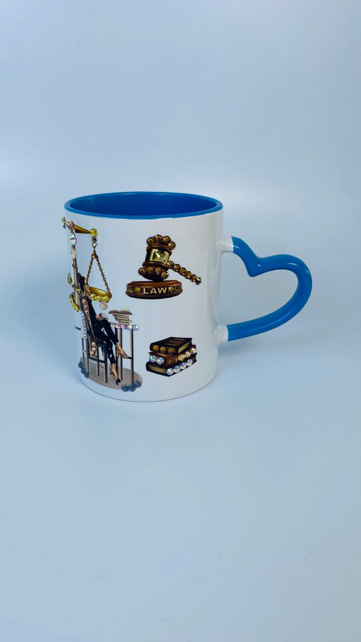 Taza aza Corazón Azul Abogada 3