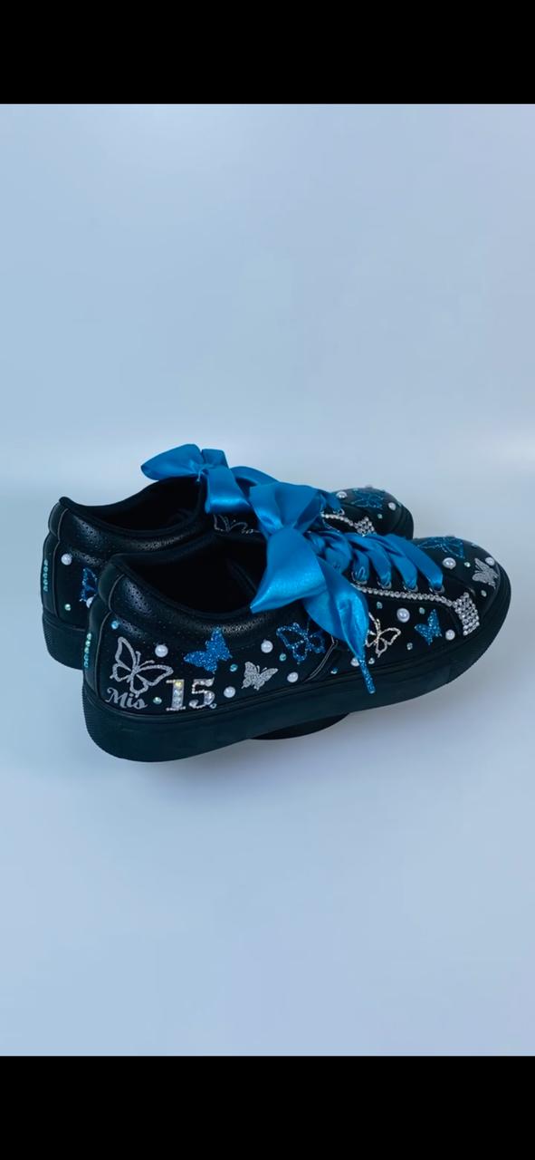 Tenis Negros Mariposa Quinceañera 2