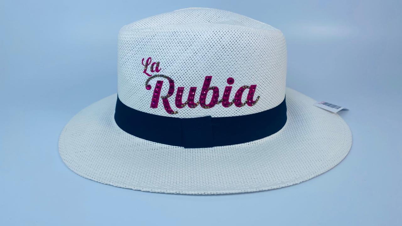 Sombrero cana Blanco REP DOM rosa 2