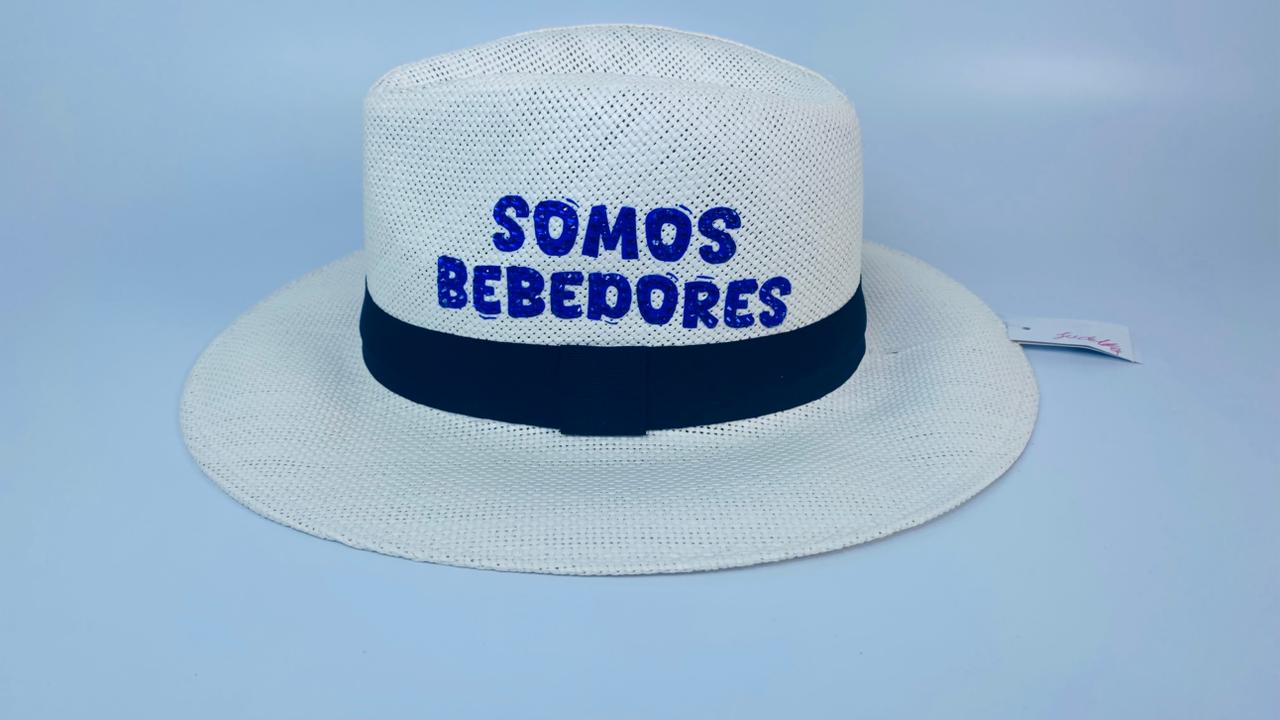 Sombrero cana Blanco REP DOM azul 2