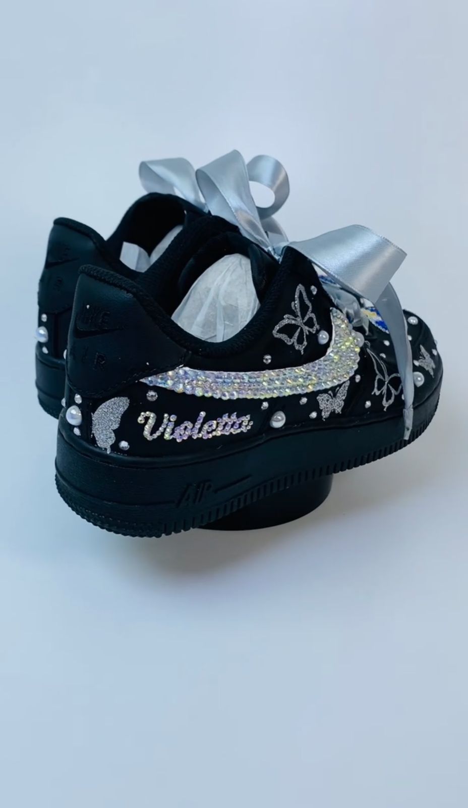 Tenis Negros Quinceañera Mariposa 3