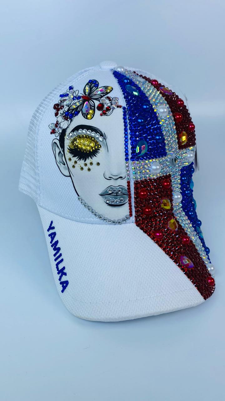 Gorra Blanca Dominicana Completa Rostro