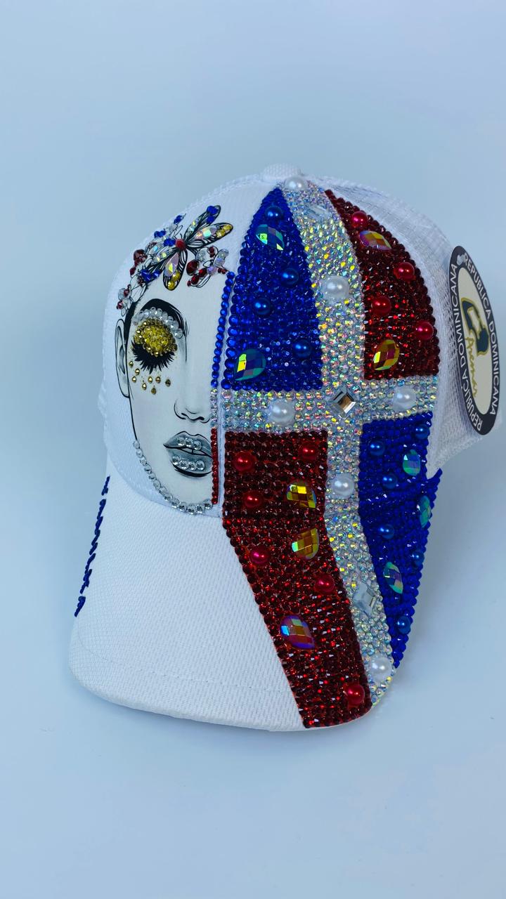 Gorra Blanca Dominicana Completa Rostro 2