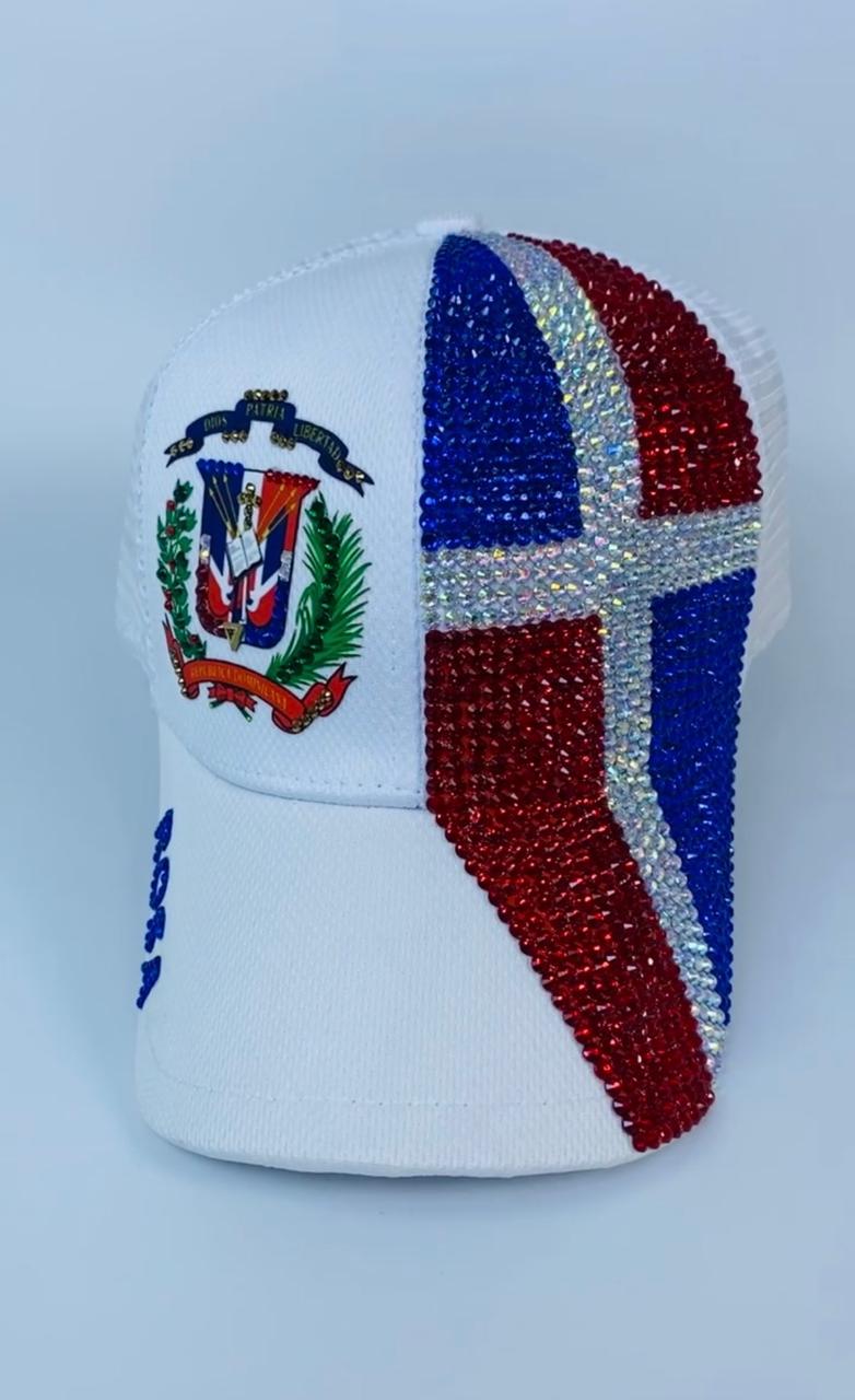 Gorra Blanca Dominicana Completa Escudo