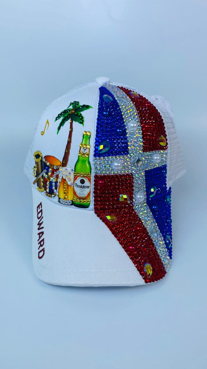 Gorra Blanca Dominicana Completa Con Bebidas