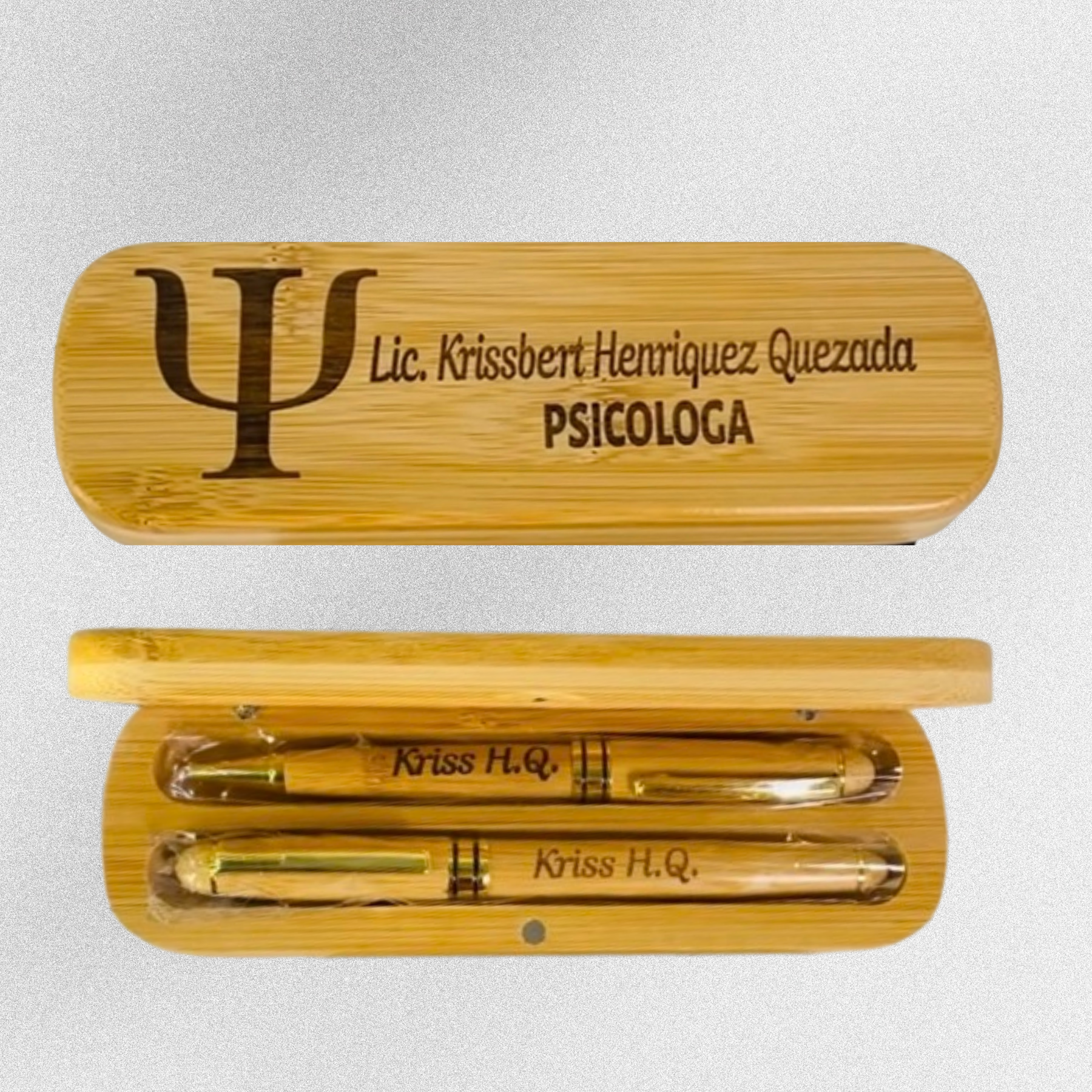 Set de Lapiceros en Madera Psicología